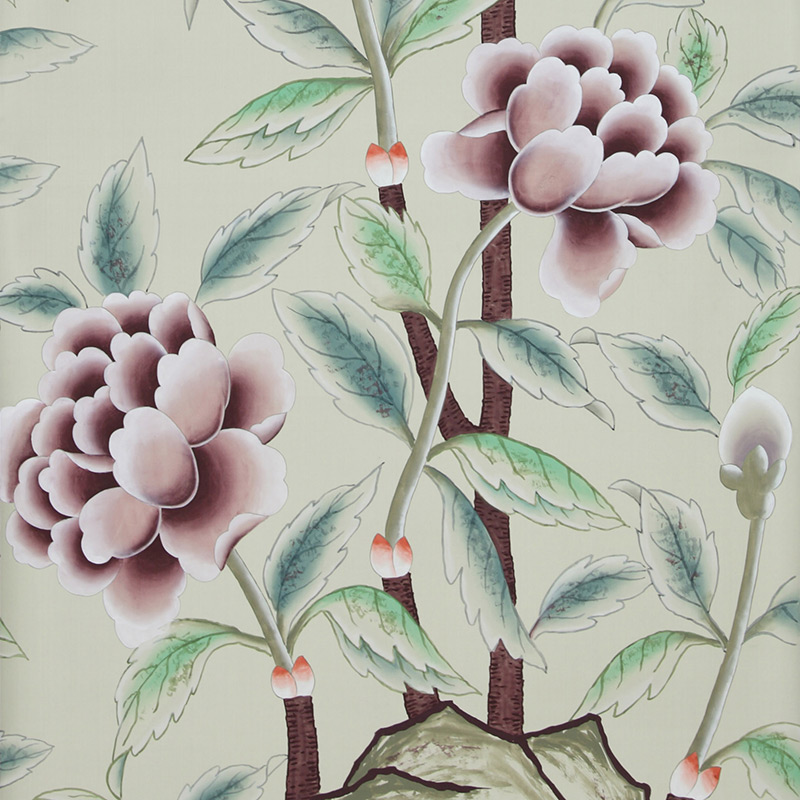 Обои ручная роспись Korean Peony Special Colourway on Icefield dyed silk Обои ручная роспись Korean Peony Special Colourway on Icefield dyed silk в Тюмени | Loft Concept