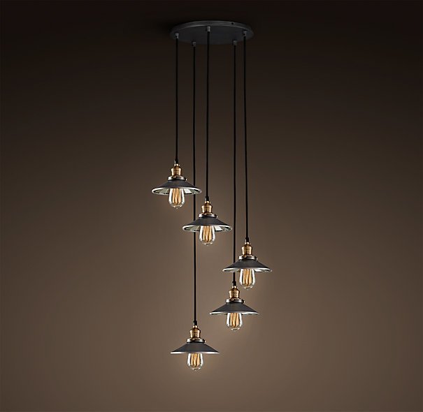 Люстра Loft Cone Pendant Reflector 5 Черный Люстра Loft Cone Pendant Reflector 5 Черный в Тюмени | Loft Concept