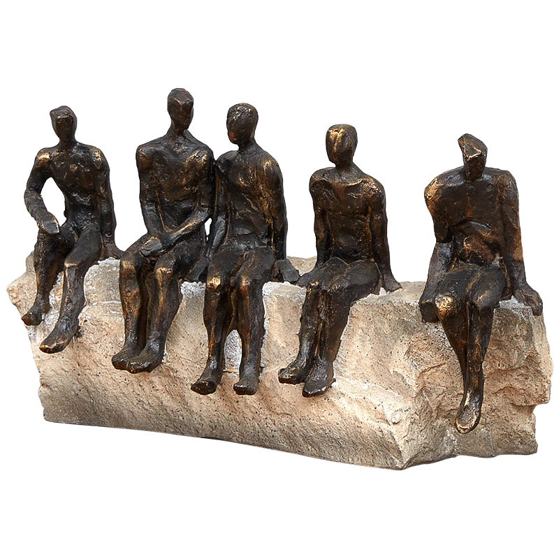 Статуэтка Sitting on the Rock Темная бронза Бежево-серый Статуэтка Sitting on the Rock Темная бронза Бежево-серый в Тюмени | Loft Concept