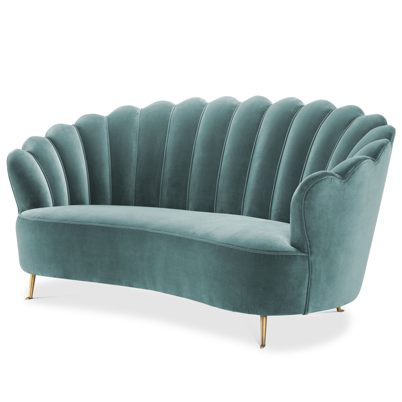 Диван Eichholtz Sofa Messina Turquoise Бирюзовый Латунь Диван Eichholtz Sofa Messina Turquoise Бирюзовый Латунь в Тюмени | Loft Concept