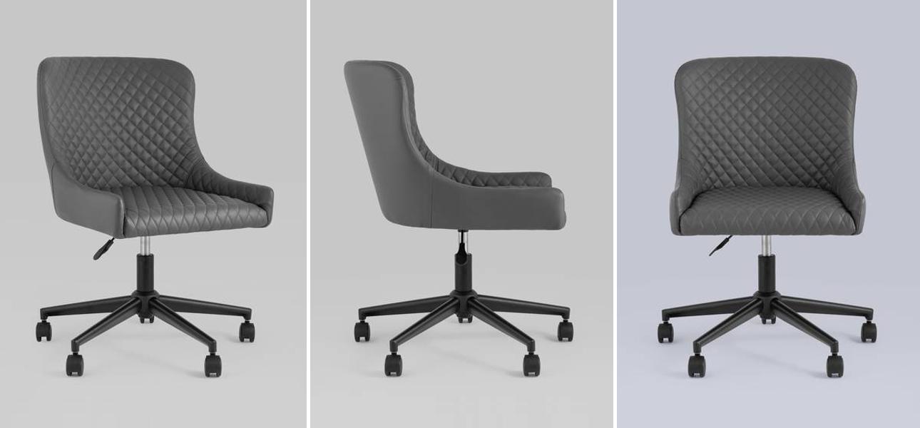 Офисный Стул Stitch Honey Chair Серая Экокожа - фото