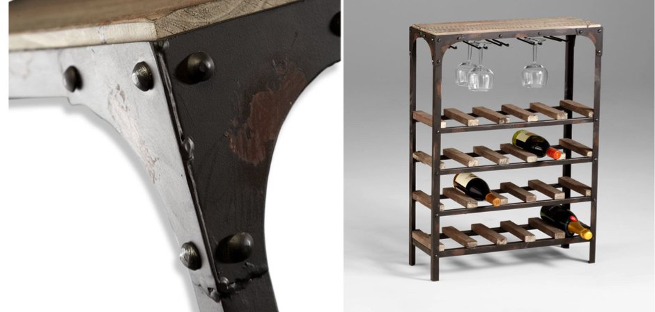 Стеллаж Industrial Metal Rust Console Wine Rack Стеллаж Industrial Metal Rust Console Wine Rack - Loft-Concept в Тюмени