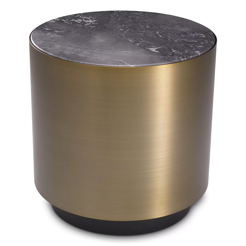 Приставной столик Eichholtz Side Table Porter Round Латунь Серый Приставной столик Eichholtz Side Table Porter Round Латунь Серый в Тюмени | Loft Concept
