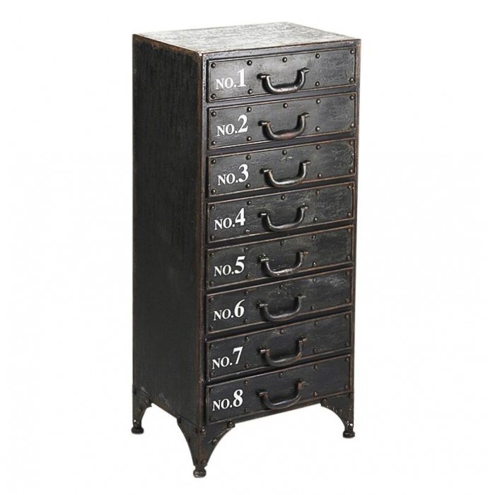 Комод металлический в стиле Лофт Industrial Loft Rustic Iron 8 Drawer Dresser Черный Комод металлический в стиле Лофт Industrial Loft Rustic Iron 8 Drawer Dresser Черный в Тюмени | Loft Concept