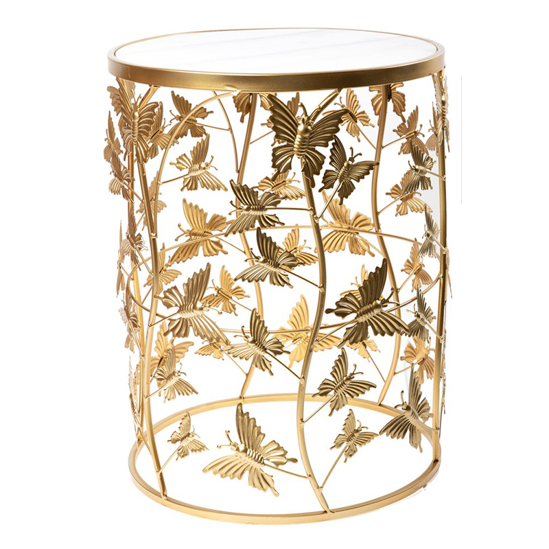 Приставной стол Gold Butterfly белый мрамор Золотой Белый Мрамор Bianco Приставной стол Gold Butterfly белый мрамор Золотой Белый Мрамор Bianco в Тюмени | Loft Concept