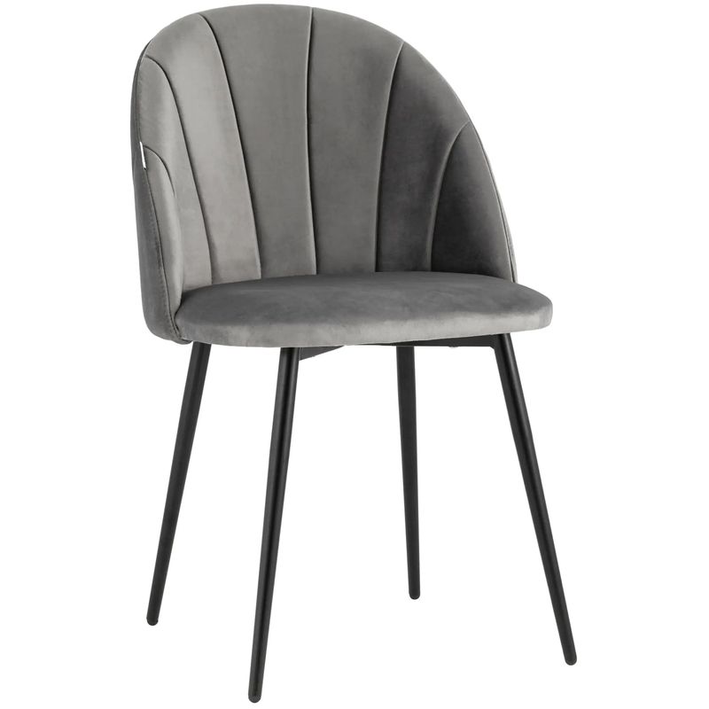 Стул Balsari S Chair Серый Велюр Серый Черный Стул Balsari S Chair Серый Велюр Серый Черный в Тюмени | Loft Concept