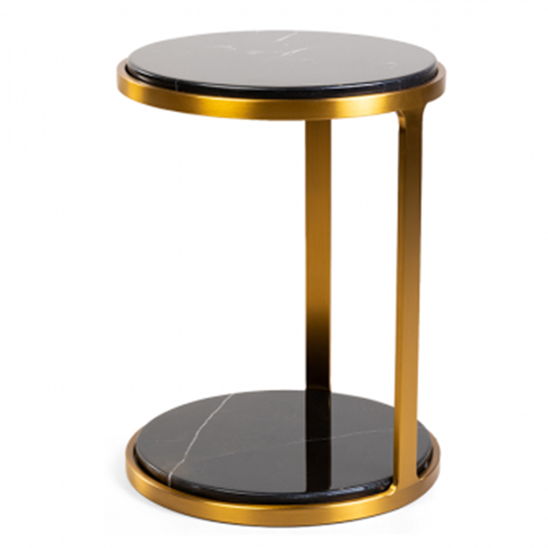 Приставной стол Viorel Marble Side Table Черный Мрамор Nero Глянцевое золото Приставной стол Viorel Marble Side Table Черный Мрамор Nero Глянцевое золото в Тюмени | Loft Concept