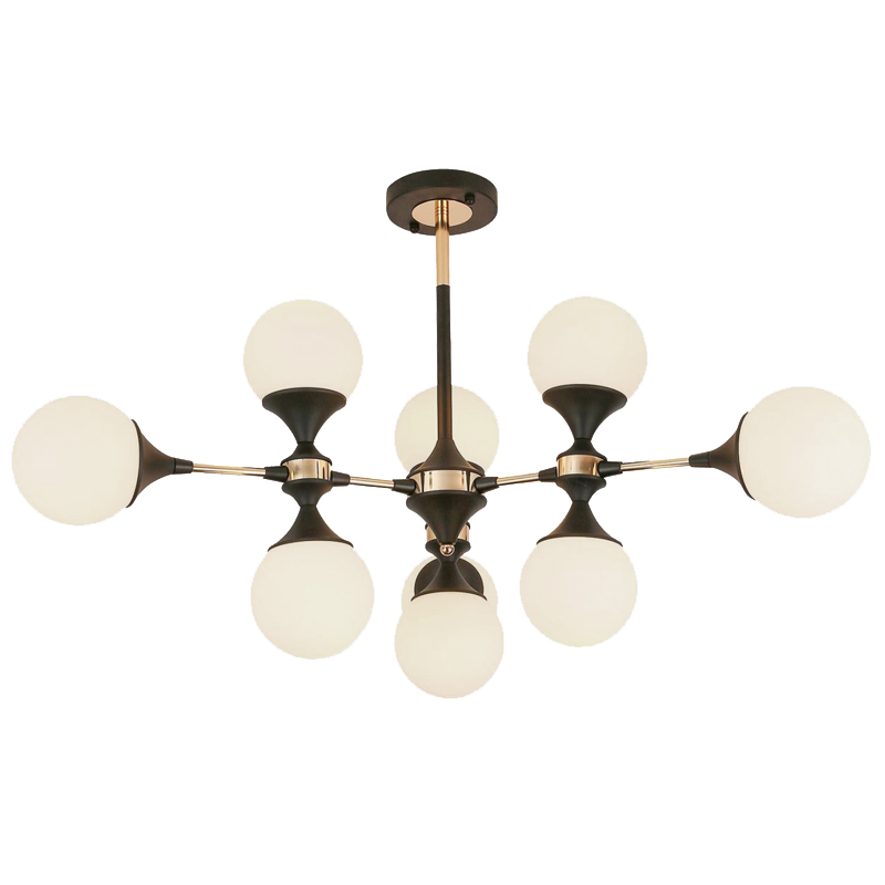Люстра Ball Valley Arredoluce Ceiling Lamp Белый Латунь Черный Люстра Ball Valley Arredoluce Ceiling Lamp Белый Латунь Черный в Тюмени | Loft Concept