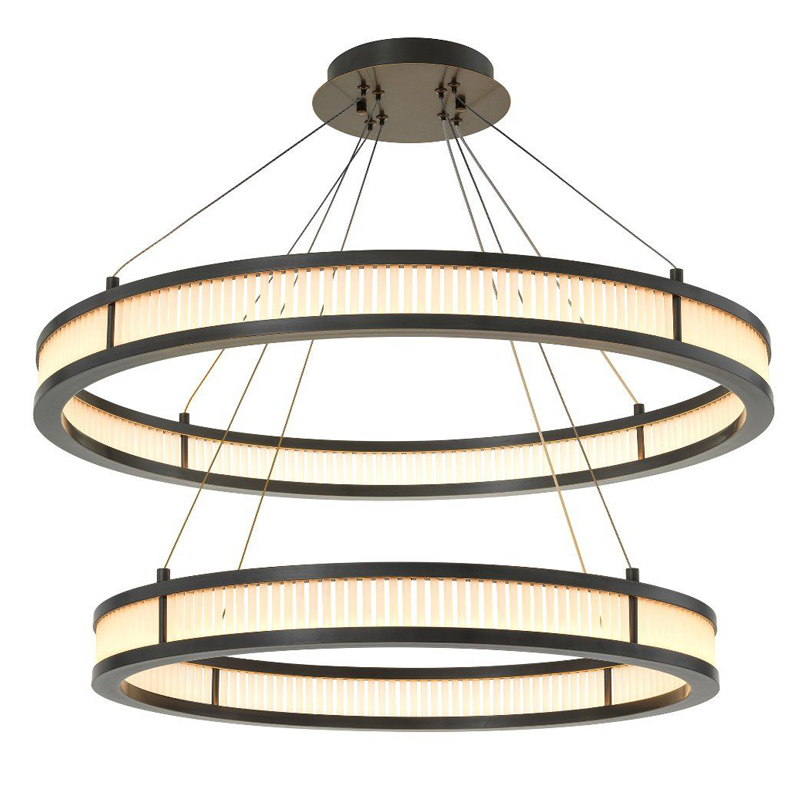 Люстра Eichholtz Chandelier Damien Double Bronze Темная бронза Белое матовое стекло Люстра Eichholtz Chandelier Damien Double Bronze Темная бронза Белое матовое стекло в Тюмени | Loft Concept