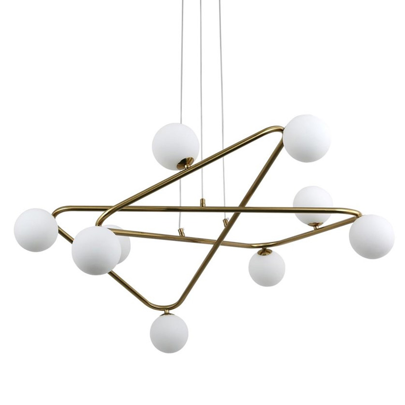 Люстра Curve Brass с Белым Плафоном Латунь Люстра Curve Brass с Белым Плафоном Латунь в Тюмени | Loft Concept