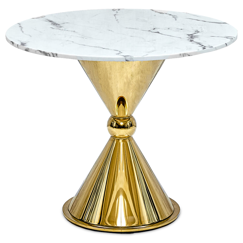 Обеденный стол Furness Dining Table Глянцевое золото Белый Мрамор Bianco Обеденный стол Furness Dining Table Глянцевое золото Белый Мрамор Bianco в Тюмени | Loft Concept
