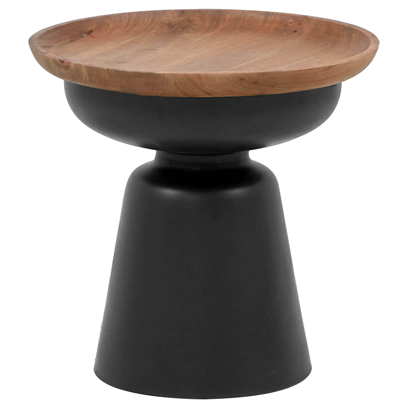 Приставной стол Keaton Round Side Table Коричневый Черный Приставной стол Keaton Round Side Table Коричневый Черный в Тюмени | Loft Concept
