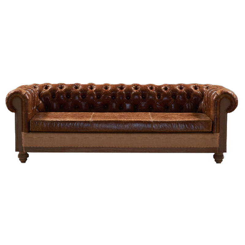 Диван Deconstructed Chesterfield Sofa triple Brown leather Коричневый ivory ( слоновая кость ) Диван Deconstructed Chesterfield Sofa triple Brown leather Коричневый ivory ( слоновая кость ) в Тюмени | Loft Concept