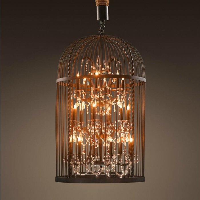 Люстра Steampunk Birdcage Chandelier Искусственная бурая ржавчина Черный Люстра Steampunk Birdcage Chandelier Искусственная бурая ржавчина Черный в Тюмени | Loft Concept