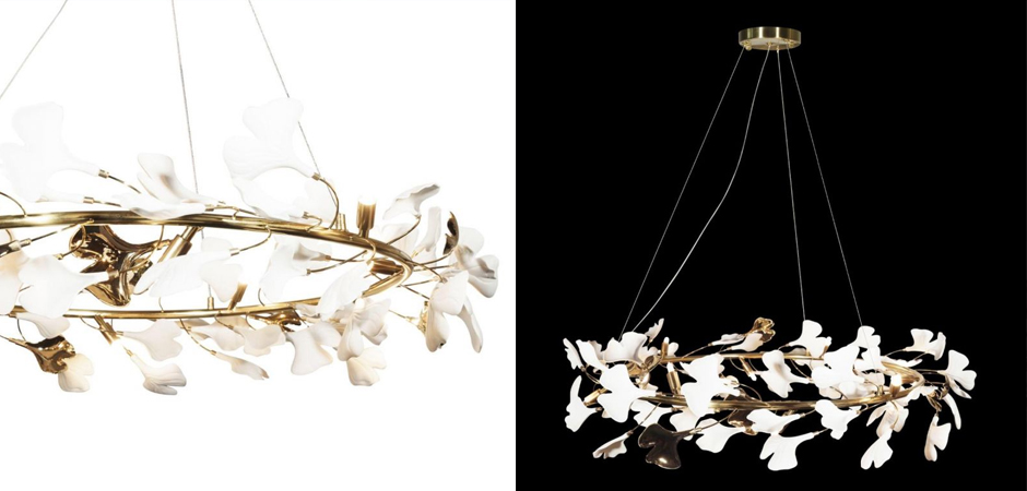 Декоративная люстра Wintery flover Gold с Белыми плафонами Декоративная люстра Wintery flover Gold с Белыми плафонами - Loft-Concept в Тюмени