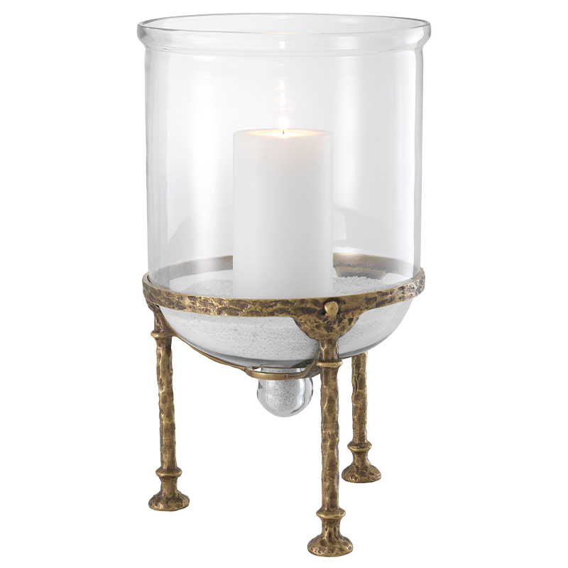 Подсвечник Eichholtz Hurricane Grace Brass Латунь Прозрачное Стекло Белый Подсвечник Eichholtz Hurricane Grace Brass Латунь Прозрачное Стекло Белый в Тюмени | Loft Concept