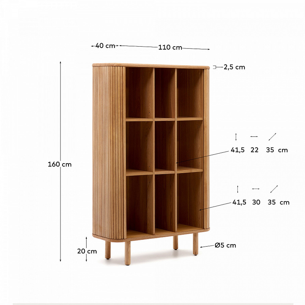 Буфет из ясеневого шпона с открытыми полками и 2-мя раздвижными дверями Toinette в Тюмени