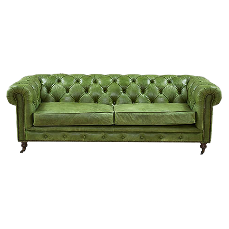 Диван Chesterfield leather Sofa green Зеленый Диван Chesterfield leather Sofa green Зеленый в Тюмени | Loft Concept