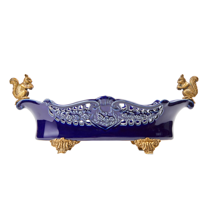 Чаша темно-синего цвета из фарфора с бронзовыми фигурками белок Eden Garden porcelain and bronze Темно-синий Бронза Чаша темно-синего цвета из фарфора с бронзовыми фигурками белок Eden Garden porcelain and bronze Темно-синий Бронза в Тюмени | Loft Concept