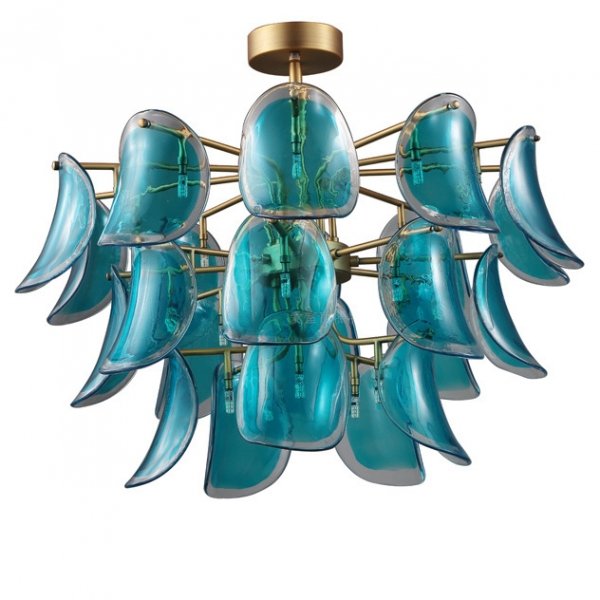 Люстра Sea Siren Chandelier Глянцевое золото Бирюзовый Люстра Sea Siren Chandelier Глянцевое золото Бирюзовый в Тюмени | Loft Concept