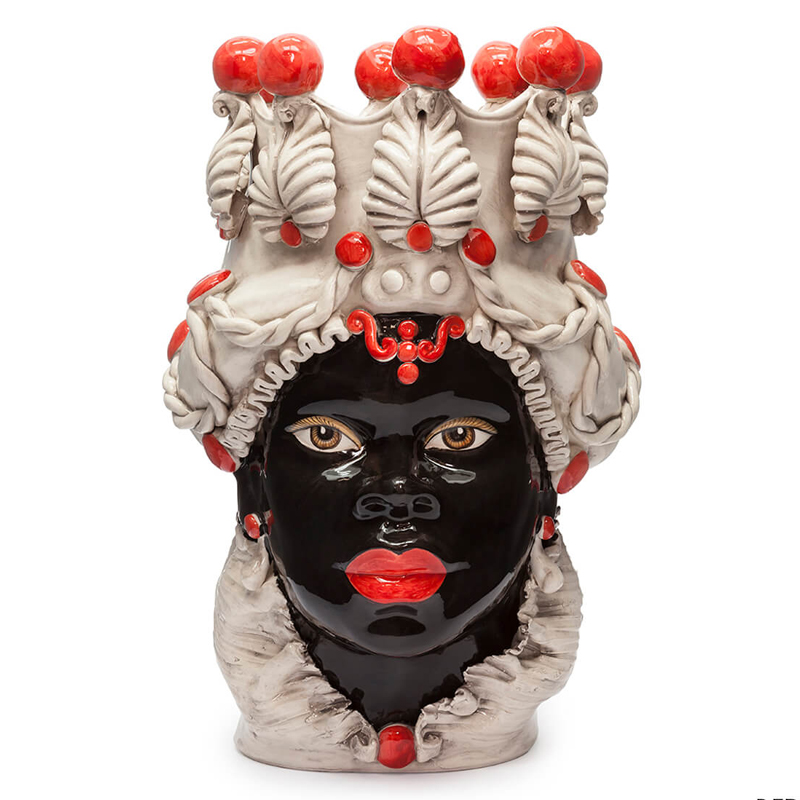 Ваза VASE MORO LADY BIG Red Черный Бежево-серый Красный Ваза VASE MORO LADY BIG Red Черный Бежево-серый Красный в Тюмени | Loft Concept