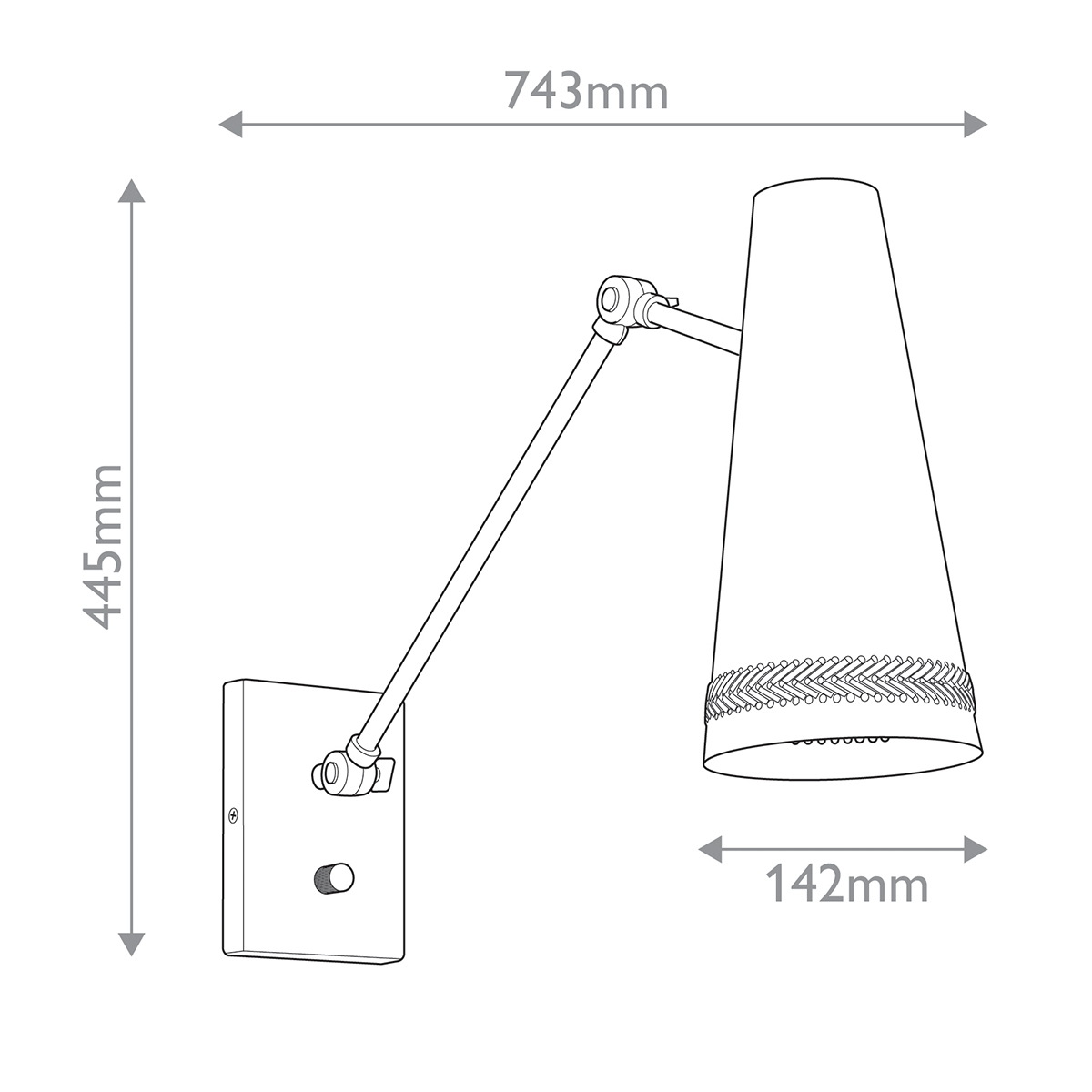 Бра черного цвета с конусным металлическим плафоном Alora в Тюмени