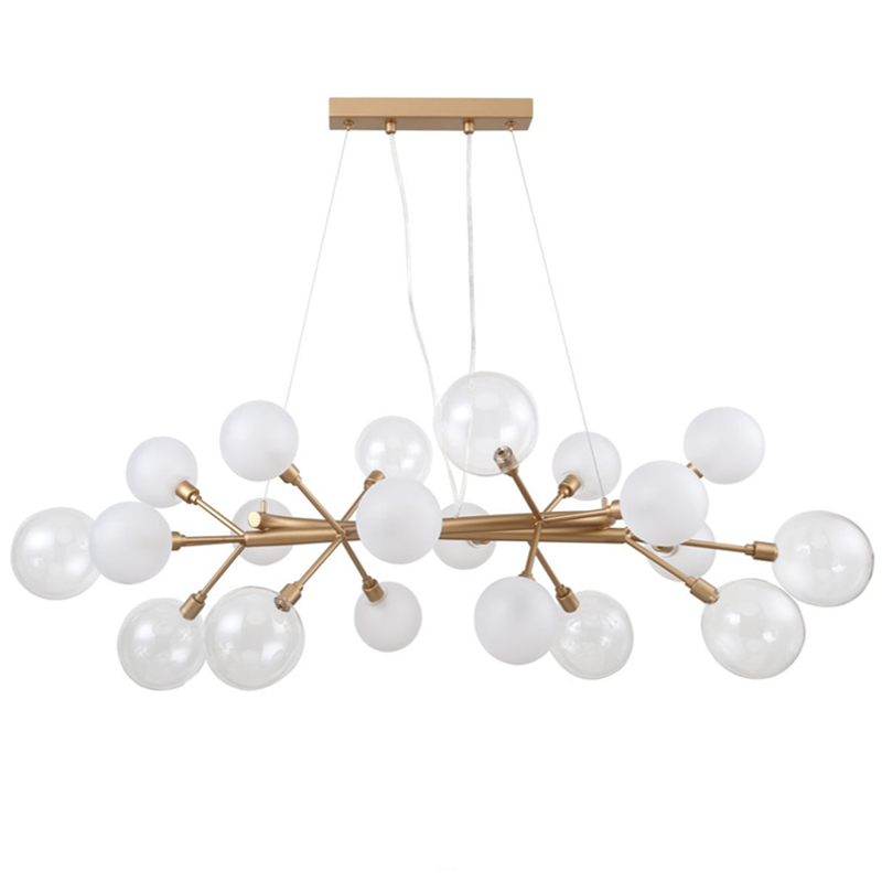 Люстра Berries Chandelier Rectangle White 100 матовое золото Прозрачный Прозрачный белый Люстра Berries Chandelier Rectangle White 100 матовое золото Прозрачный Прозрачный белый в Тюмени | Loft Concept