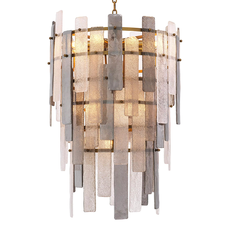 Люстра Eichholtz Chandelier Greyson Стекло Смок Прозрачное Стекло Латунь Люстра Eichholtz Chandelier Greyson Стекло Смок Прозрачное Стекло Латунь в Тюмени | Loft Concept