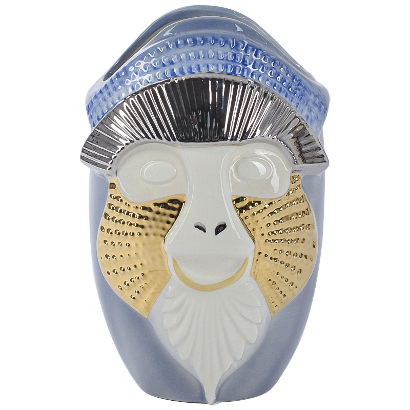 Ваза Primates Kandti Decoration blue Голубой Золотой Белый Серебряный Ваза Primates Kandti Decoration blue Голубой Золотой Белый Серебряный в Тюмени | Loft Concept