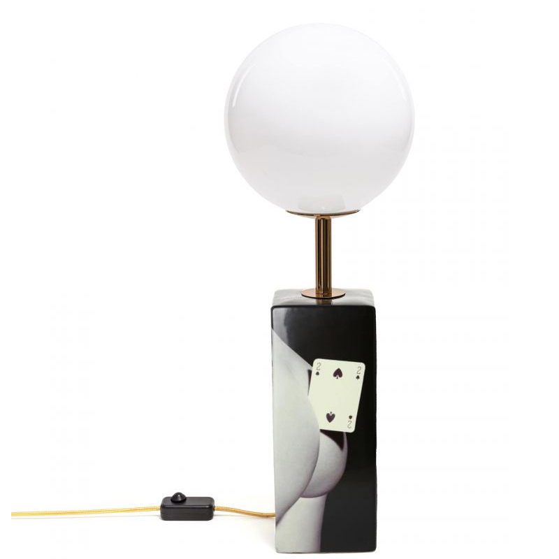 Настольная лампа Seletti Table Lamp Two of Spades Черный Белый Настольная лампа Seletti Table Lamp Two of Spades Черный Белый в Тюмени | Loft Concept