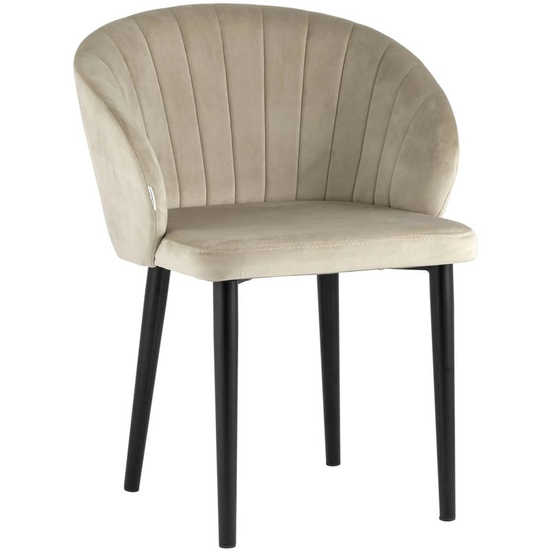 Стул Balsari Chair Кремовый Велюр Кремовый Черный Стул Balsari Chair Кремовый Велюр Кремовый Черный в Тюмени | Loft Concept