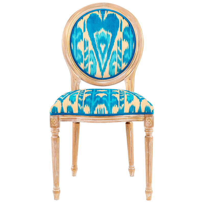 Стул Ikat Pattern Голубой Бежевый Коричневый Голубой Стул Ikat Pattern Голубой Бежевый Коричневый Голубой в Тюмени | Loft Concept