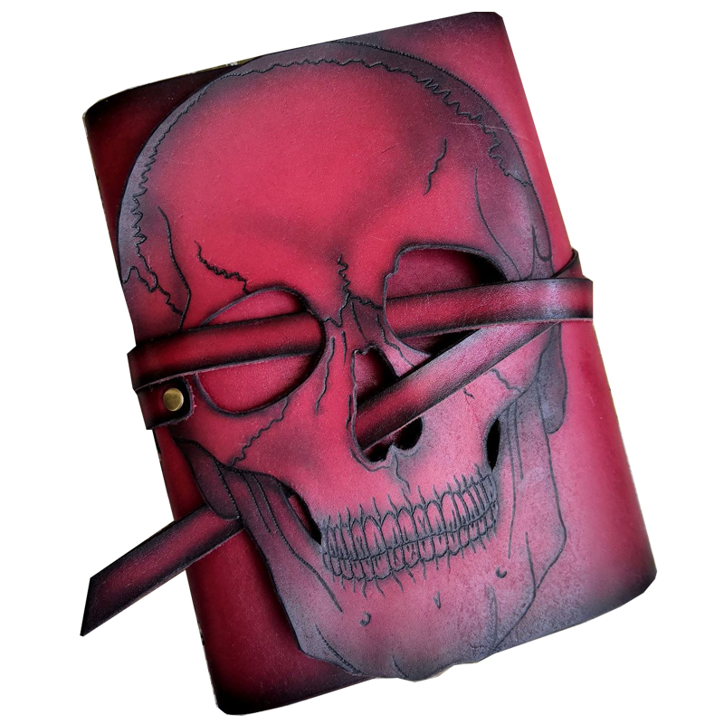 Кожаный Блокнот Красный Череп Grimoire Red Skull Красный Кожаный Блокнот Красный Череп Grimoire Red Skull Красный в Тюмени | Loft Concept