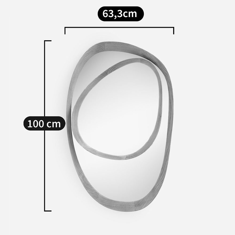 Ассиметричное зеркало в дубовой раме Infinity Symbol в Тюмени