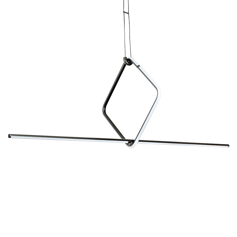 Подвесной светильник Square Line Black Led Lamp Черный Белый Подвесной светильник Square Line Black Led Lamp Черный Белый в Тюмени | Loft Concept