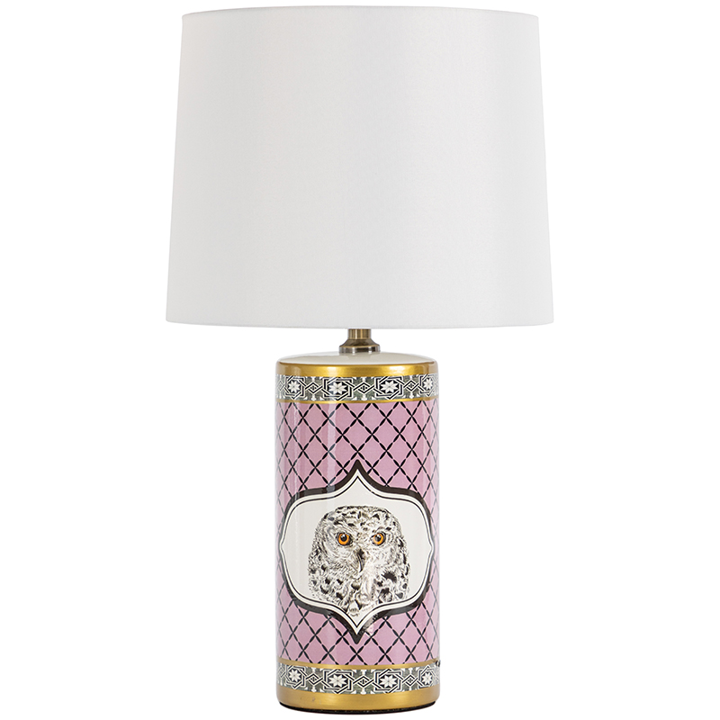 Настольная лампа Owl Collection Pink Lampshade Белый Розовый Черно-белый Золотой Настольная лампа Owl Collection Pink Lampshade Белый Розовый Черно-белый Золотой в Тюмени | Loft Concept