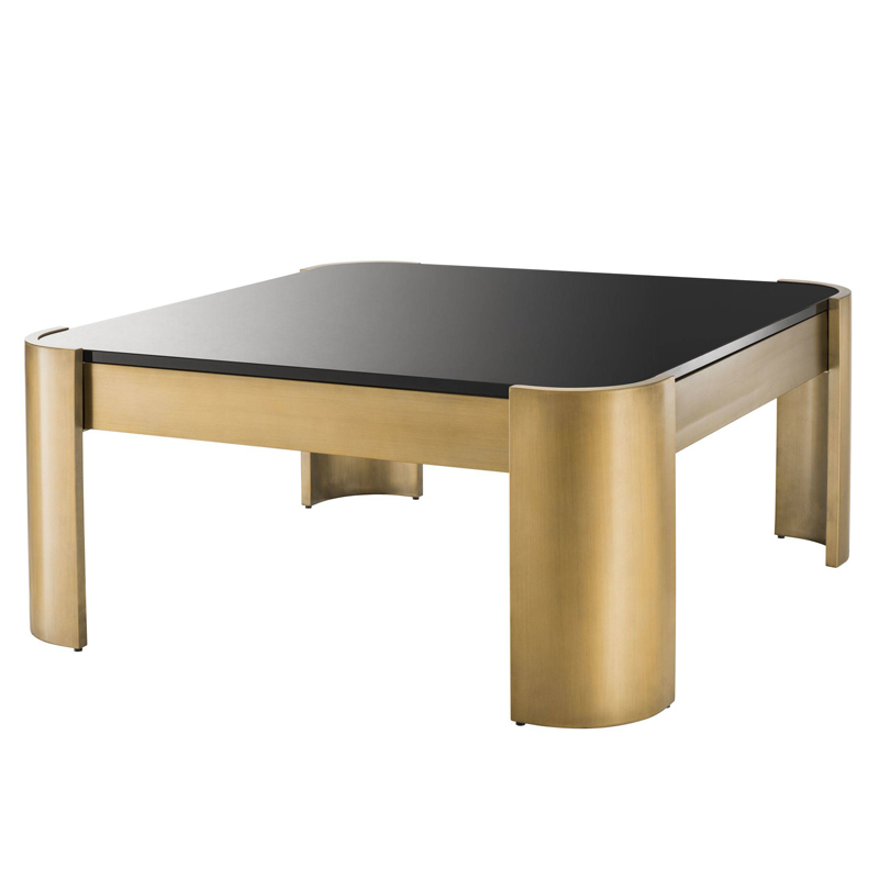 Кофейный стол Eichholtz Coffee Table Courrier Матовая латунь Глянцевый черный Кофейный стол Eichholtz Coffee Table Courrier Матовая латунь Глянцевый черный в Тюмени | Loft Concept