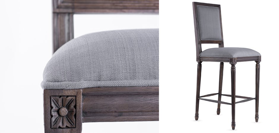 Барный стул JACOB bar stool Gray Linen Барный стул JACOB bar stool Gray Linen - Loft-Concept в Тюмени