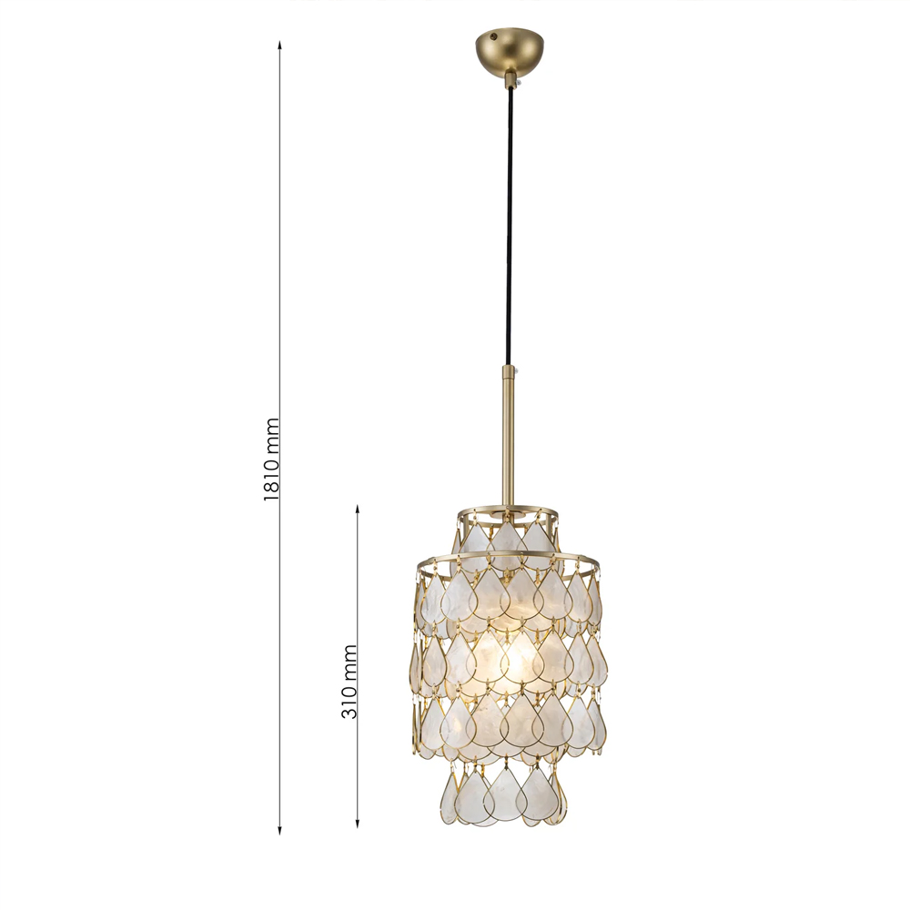 Подвесной светильник с декором из натуральной морской ракушки Iridescent Light в Тюмени