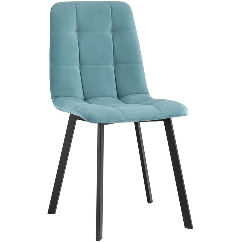 Стул NANCY S Chair Голубой велюр Голубой пастельный Черный Стул NANCY S Chair Голубой велюр Голубой пастельный Черный в Тюмени | Loft Concept