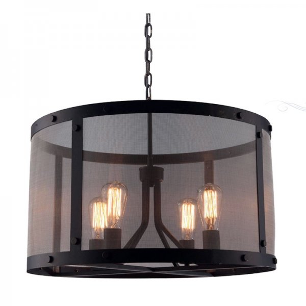 Люстра Loft Riveted Mesh Chandelier Round Черный Люстра Loft Riveted Mesh Chandelier Round Черный в Тюмени | Loft Concept