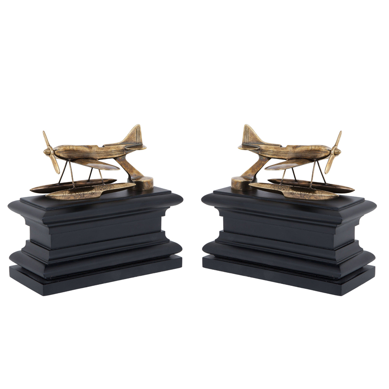 Держатель для книг Eichholtz Bookend Hydroplane set of 2 brass Латунь Античная полированная Черный Держатель для книг Eichholtz Bookend Hydroplane set of 2 brass Латунь Античная полированная Черный в Тюмени | Loft Concept