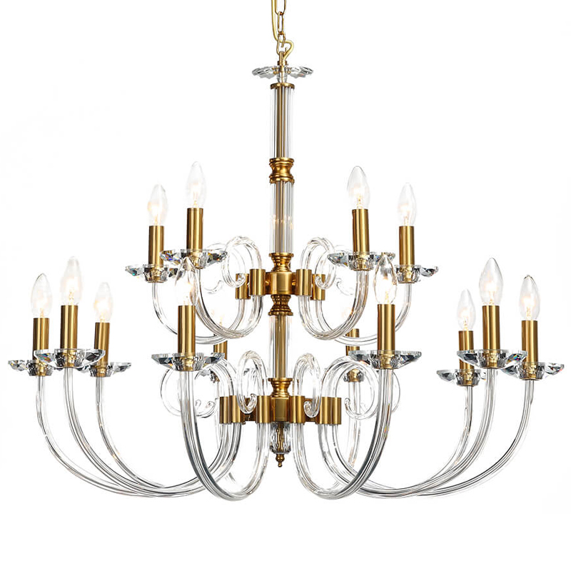 Люстра Twisted Glass Candles Chandelier 15 Золотой Прозрачное Стекло Люстра Twisted Glass Candles Chandelier 15 Золотой Прозрачное Стекло в Тюмени | Loft Concept