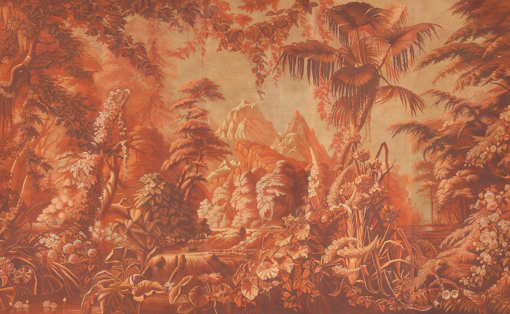 Обои ручная роспись L'Eden Coral Monochromatic on antique scenic Xuan paper Обои ручная роспись L'Eden Coral Monochromatic on antique scenic Xuan paper - постер Loft-Concept в Тюмени