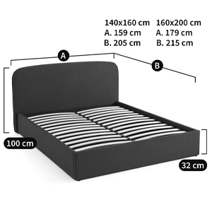 Двуспальная кровать с подъемным механизмом Mathise Bed Deep Blue Двуспальная кровать с подъемным механизмом Mathise Bed Deep Blue в Тюмени