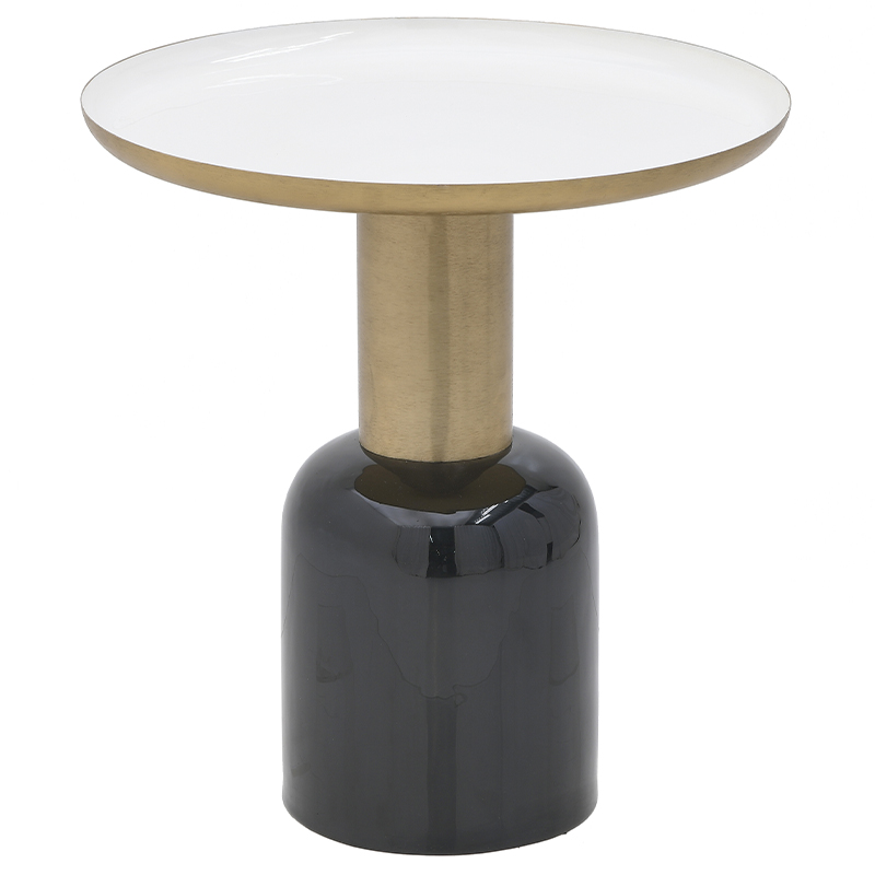Круглый металлический приставной стол Calem Side Table White Черный Золотой Белый Круглый металлический приставной стол Calem Side Table White Черный Золотой Белый в Тюмени | Loft Concept