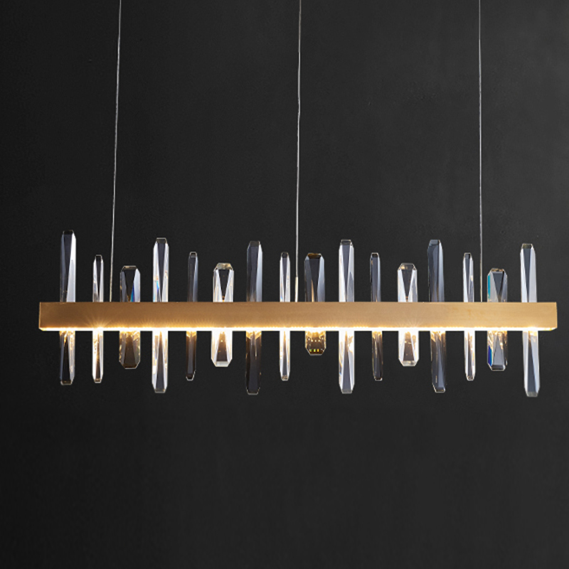 Люстра Gertrudis Chandelier line Латунь Прозрачный Люстра Gertrudis Chandelier line Латунь Прозрачный в Тюмени | Loft Concept