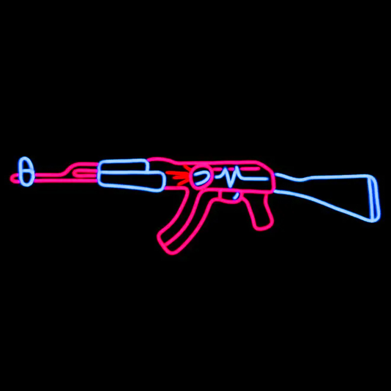 Неоновая настенная лампа Machine Gun Neon Wall Lamp Прозрачный Розовый Голубой Неоновая настенная лампа Machine Gun Neon Wall Lamp Прозрачный Розовый Голубой в Тюмени | Loft Concept