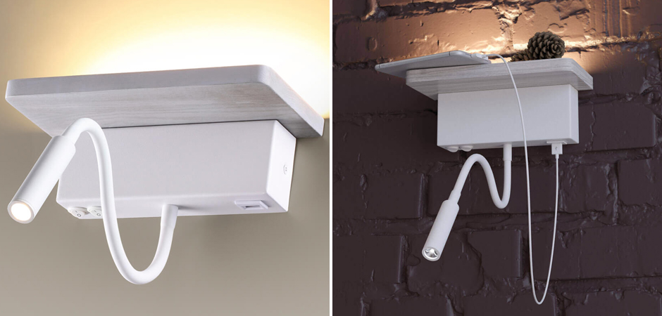 Бра Shirk Белое с USB входом Бра Shirk Белое с USB входом - Loft-Concept в Тюмени