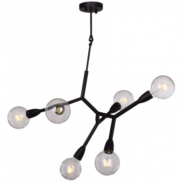 Люстра Polygon Chandelier 6 Black Черный Люстра Polygon Chandelier 6 Black Черный в Тюмени | Loft Concept